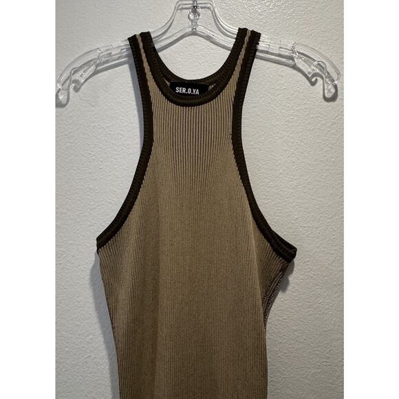 SEROYA Dress Women’s Size Medium Sofie Knit Ribbed Bodycon Slit Sexy - Picture 4 of 11